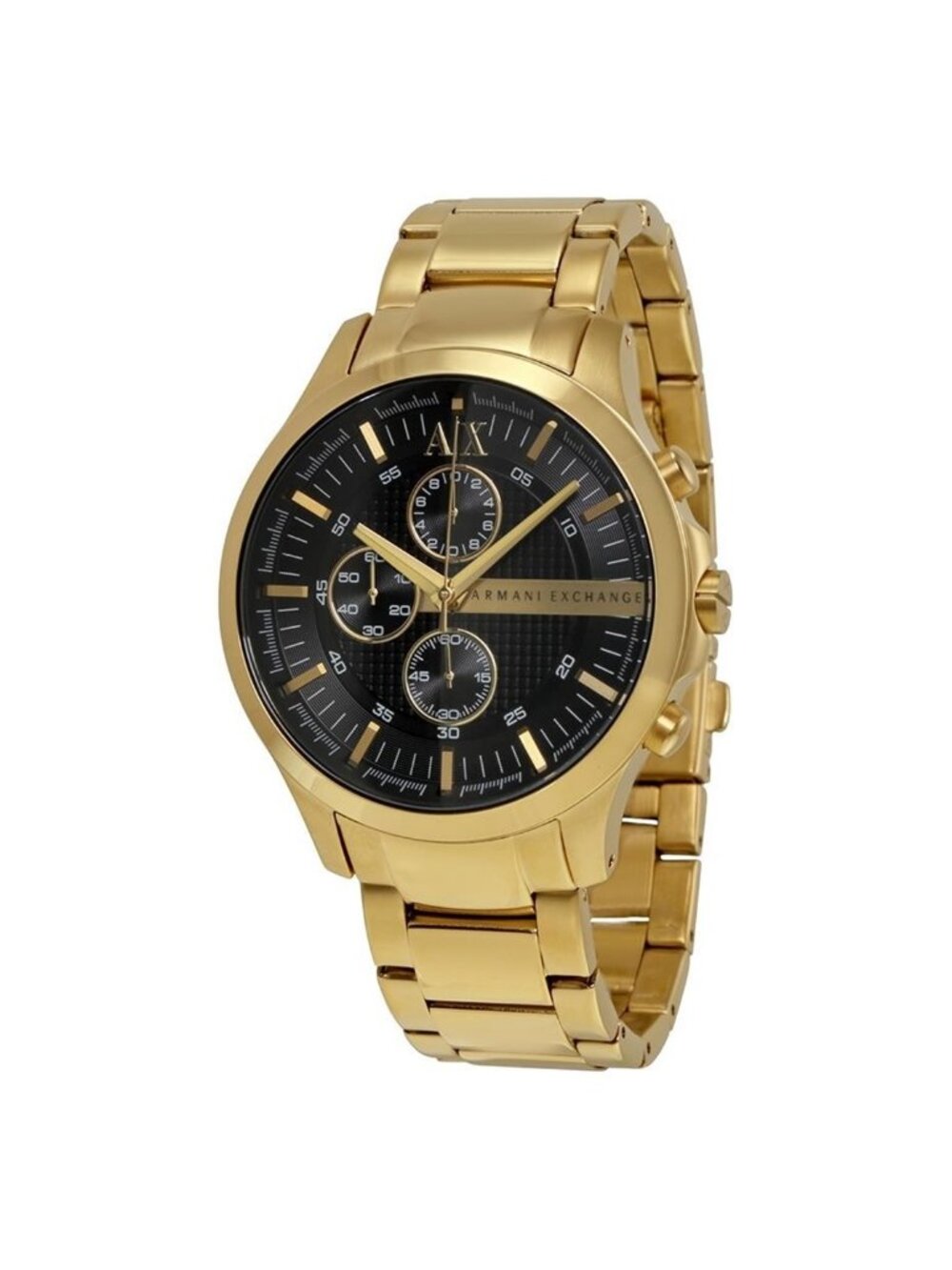 NWT Armani Exchange Black Dial Chronograph Gold-plated Unisex Watch